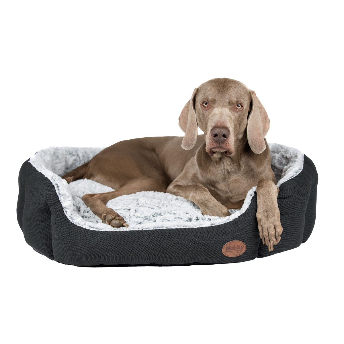 Nobby Komfort-Bett Cacho oval 86 x 70 x 24 cm dunkelgrau Bild 2