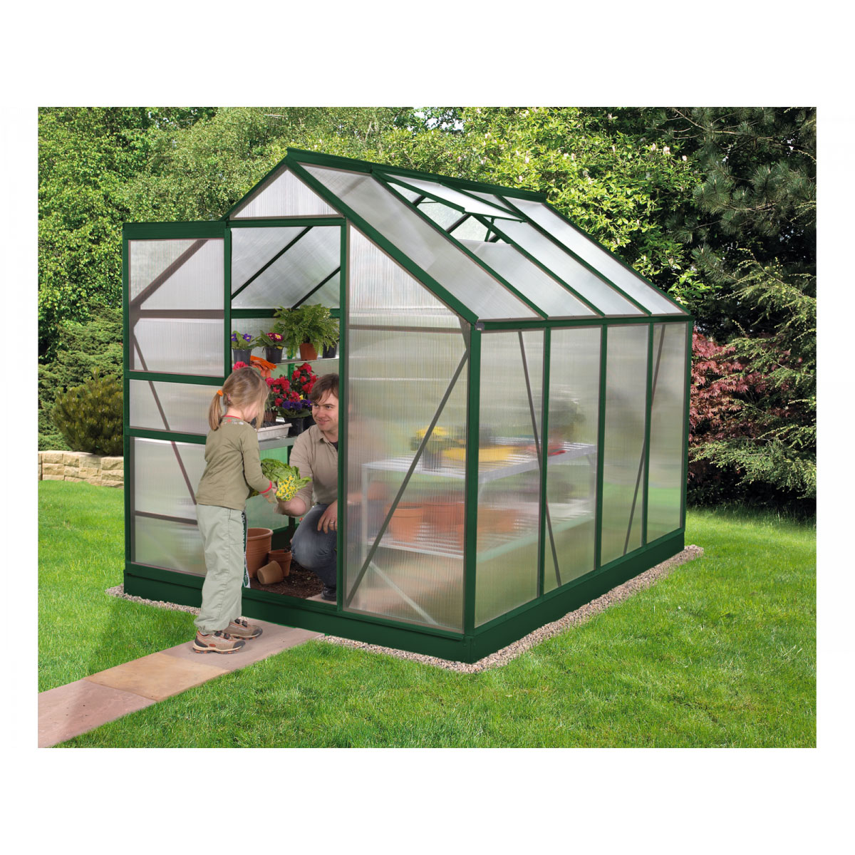 Vitavia Gewächshaus Venus 5000 HKP 5m² 6 mm Hohlkammerplatte grün Bild 1