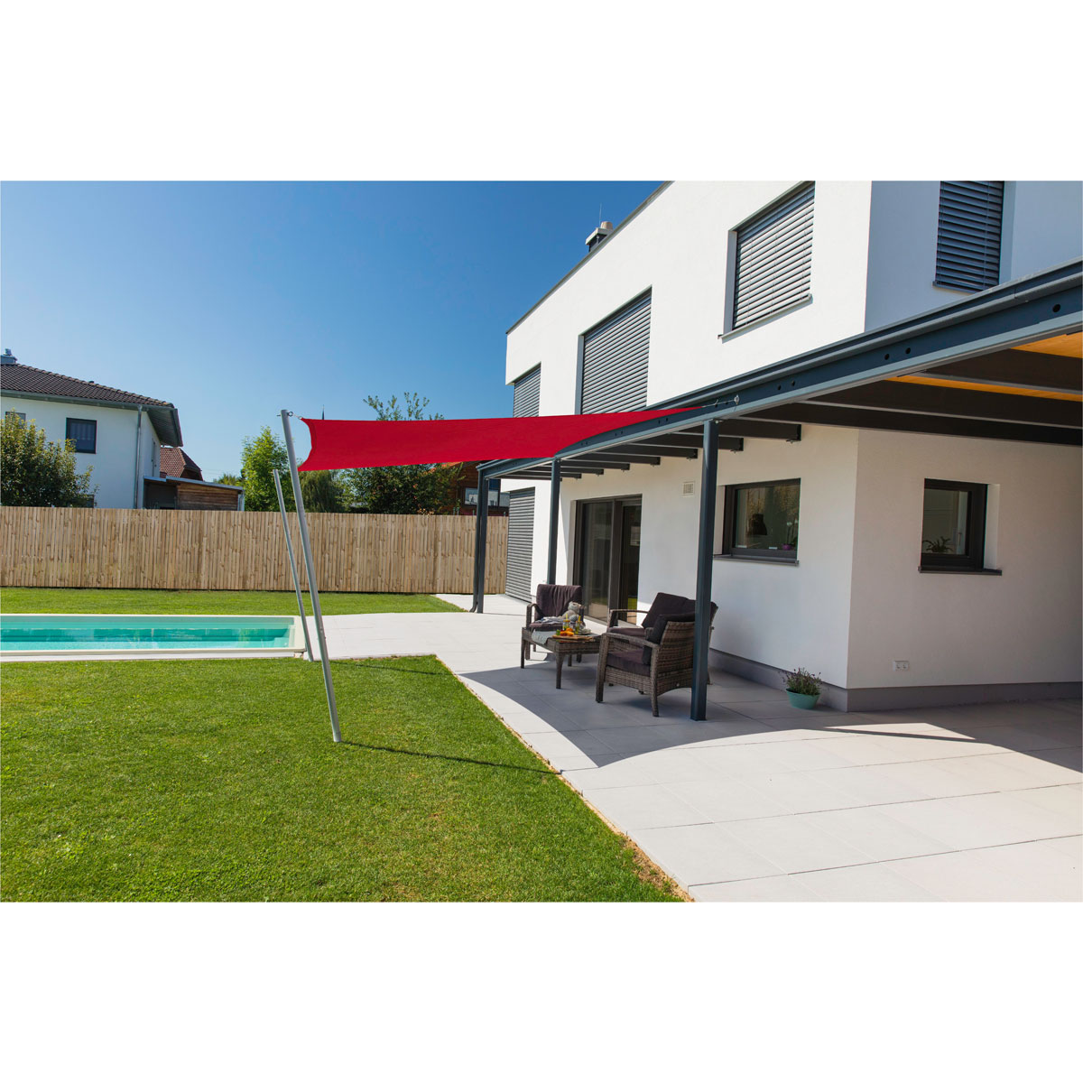 Viereck-Segel Cannes 5 x 5 m brick Bild 2