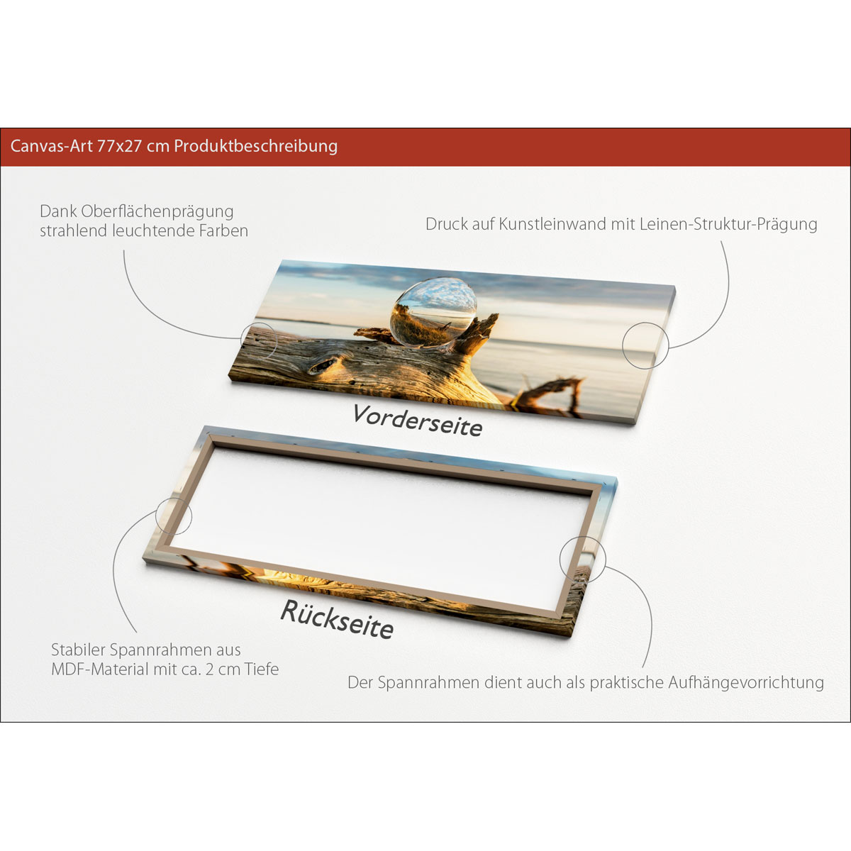 Canvas-Art Glaskugel 30 x 80 cm Bild 3