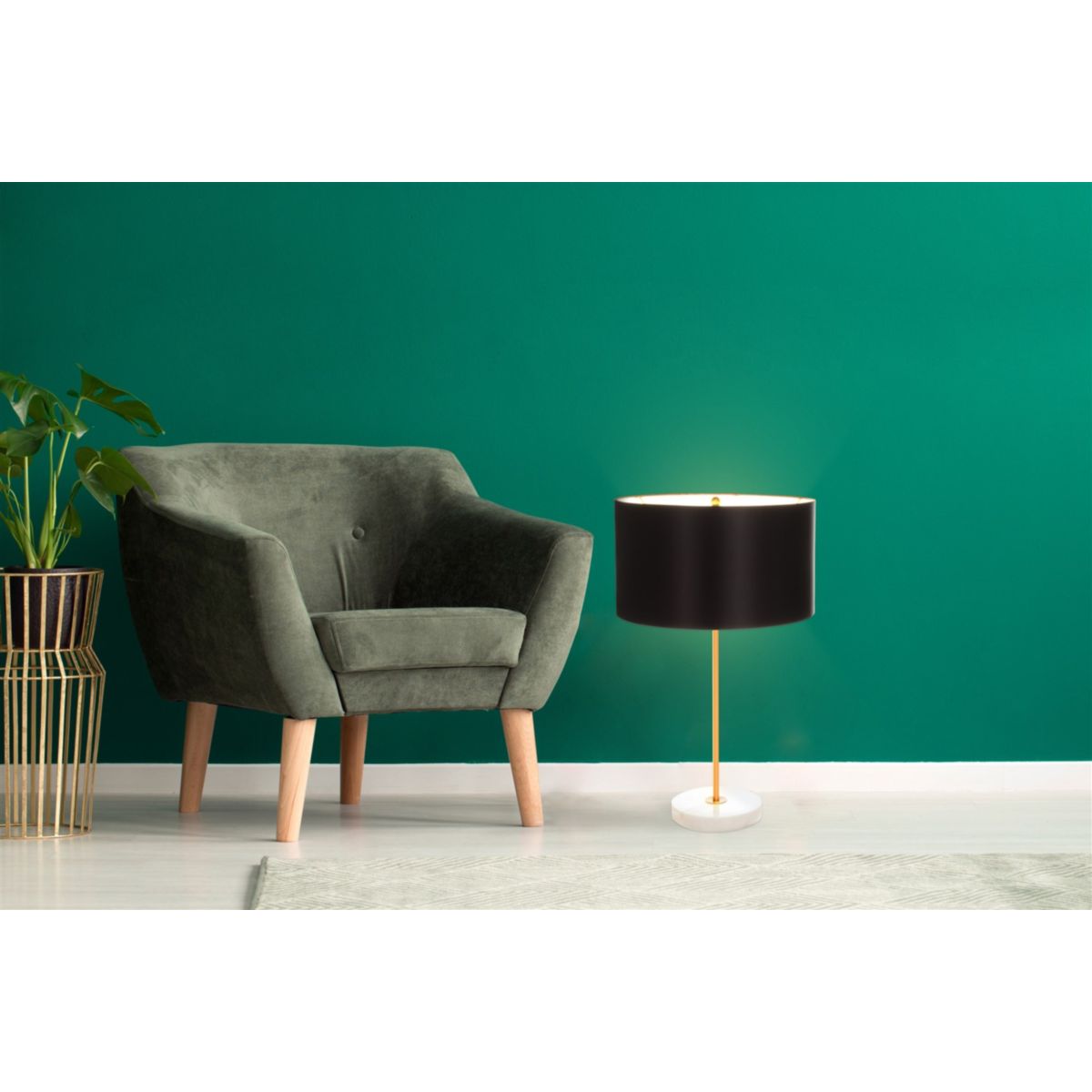 Tischlampe Piona 110 schwarz gold weiss Bild 3