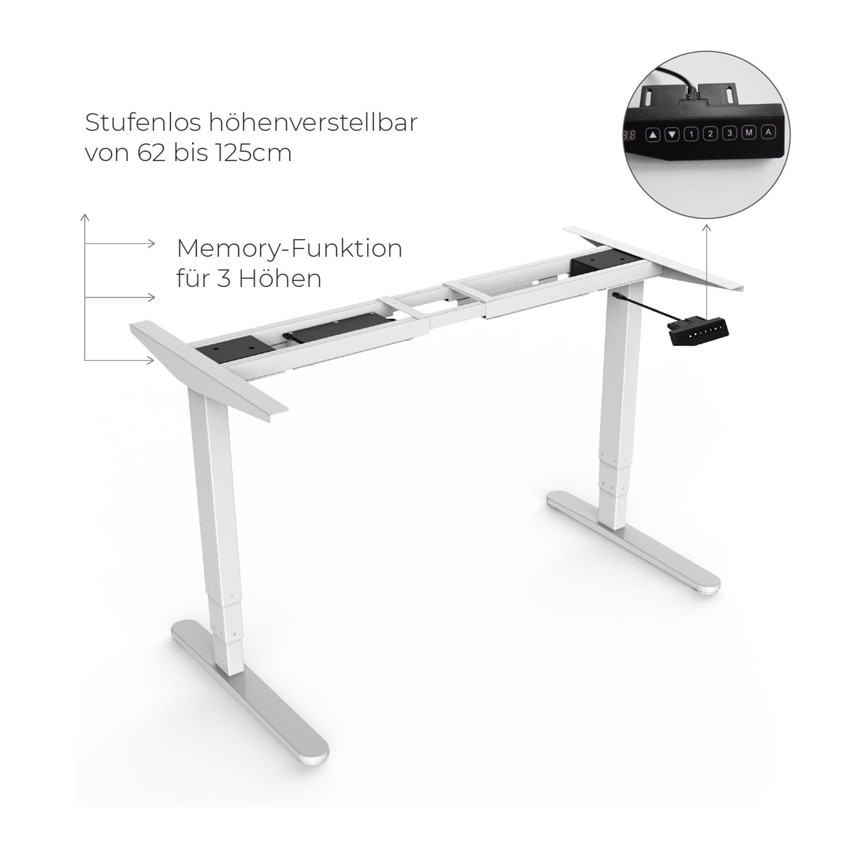 Better Home elektrisch höhenverstellbares Schreibtischgestell FlexiDesk DM2 Dual Motor Bild 3