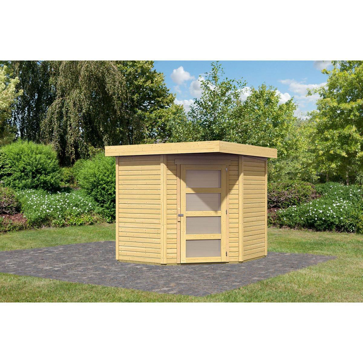 Karibu Gartenhaus Schwandorf 3/5 213 x 217 x 218 cm braun Bild 1