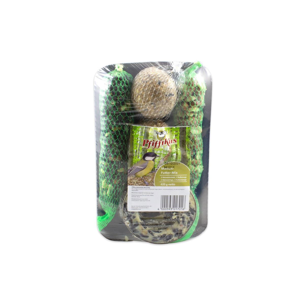 Pfiffikus Meisenfutter-Mix 420g 2xKnöd 1xNussst 2xRing 1xFutterst.