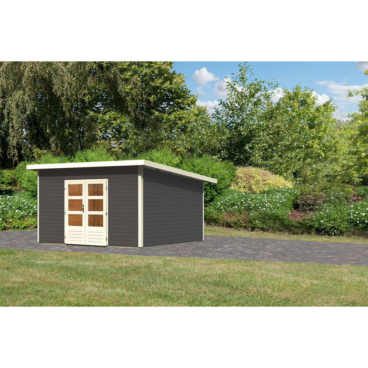 Karibu  Gartenhaus Northeim 5 terragrau 40 mm