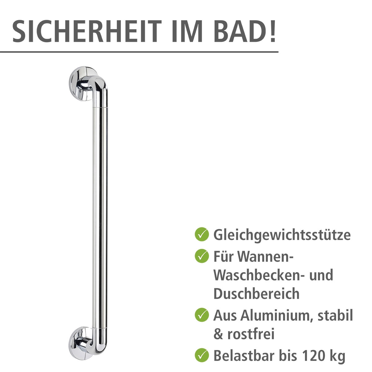 Wenko  Wandhaltegriff Secura Chrom 64,5 cm Bild 2
