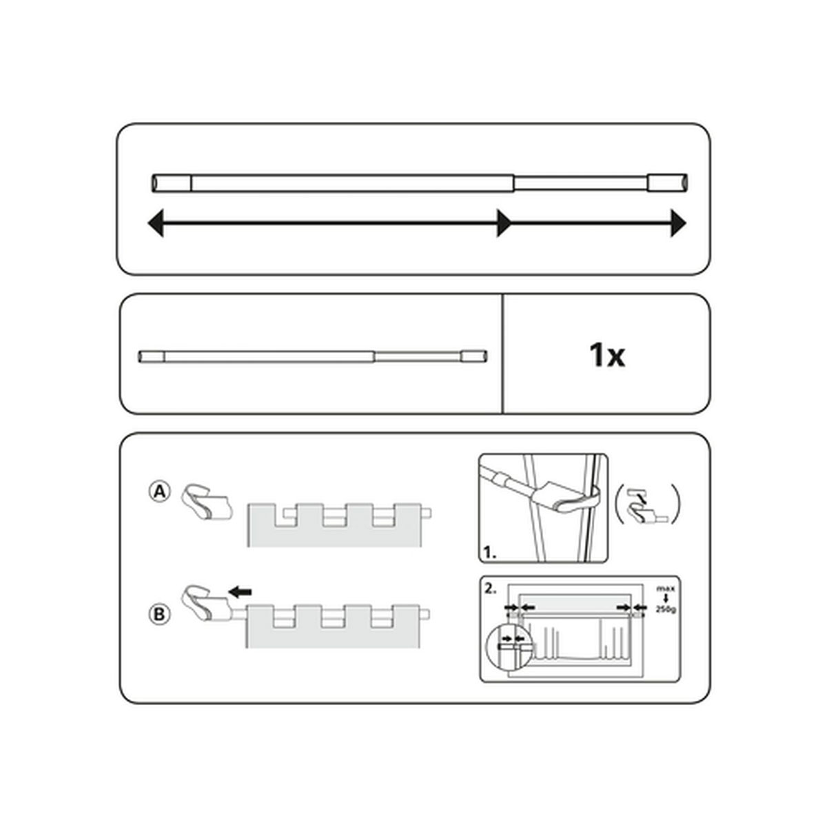 Gardinia Klemmvitrage 45-75 cm Durchmesser 10/12 mm silber Bild 8