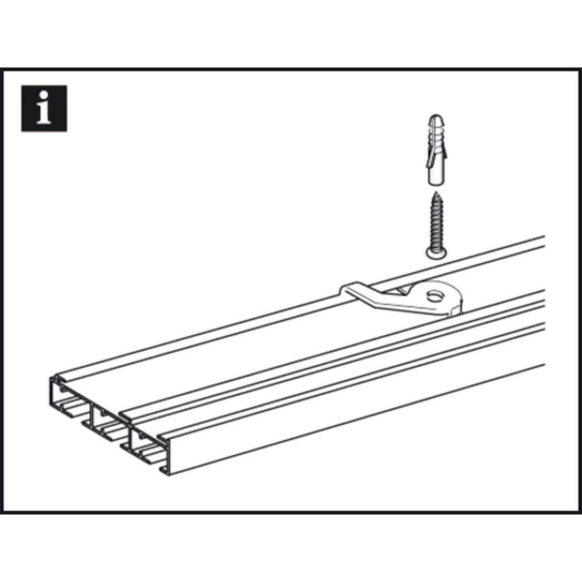 Gardinia Deckenträger für 3-läufige Flächenvorhangschienen silber Bild 2