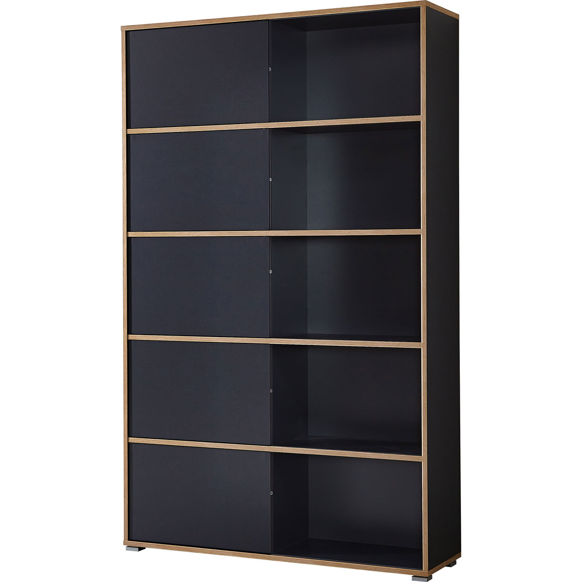 Schiebetürregal 120 x 196 x 35 cm anthrazit/Sonoma Eiche Bild 4