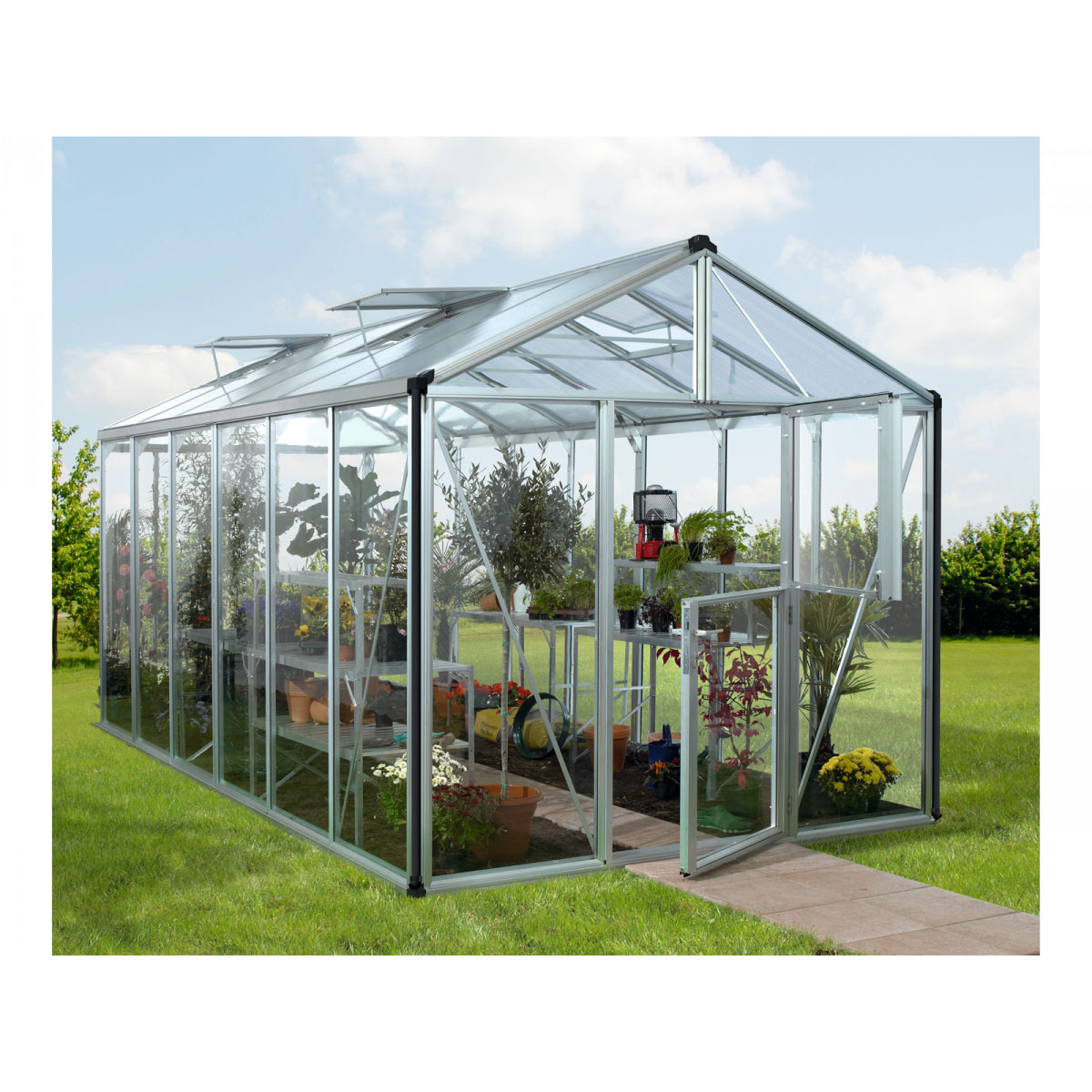 Vitavia Gewächshaus Zeus 11900 ESG 11,9m² 3 mm Einscheibensicherheitsglas schwarz Bild 1