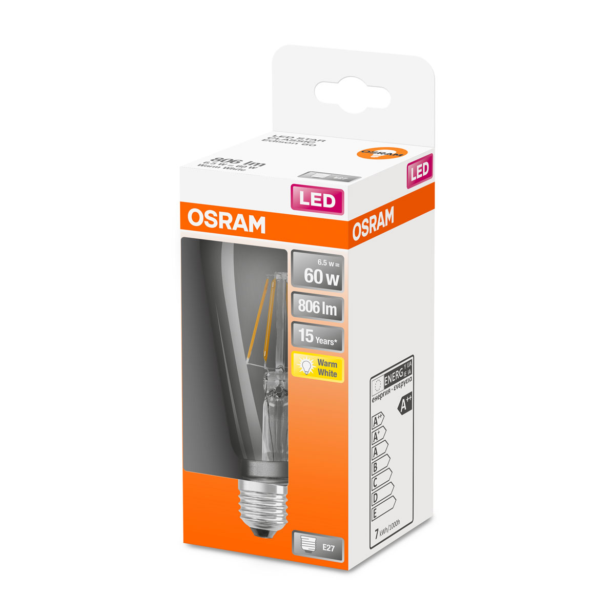 Osram LED-Leuchtmittel Edisonform E27 60W Bild 2