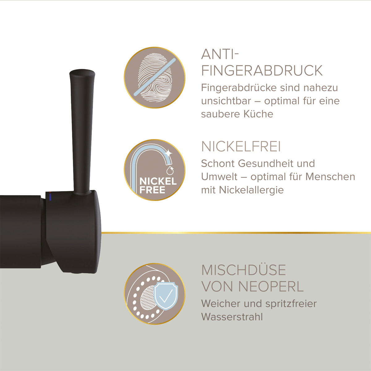 LENZ Spültischarmatur Nova mit Handbrause Schwarz Bild 5