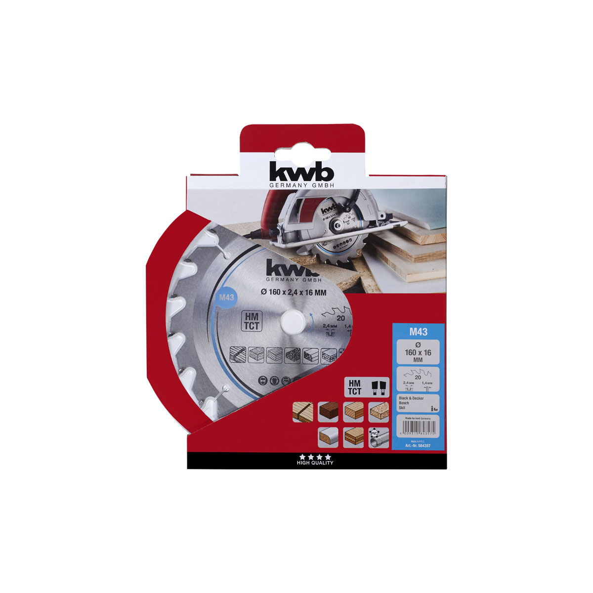 kwb  Spanplatten-Kreissägeblätter für Handkreissägen Durchmesser 160x16 mm Bild 3