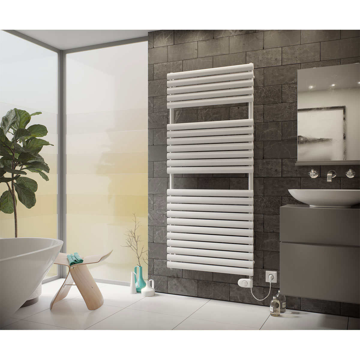 Ximax  Elektrischer Handtuchwärmer Nestor 758 x 600 mm 300 Watt Typ 3 Weiß