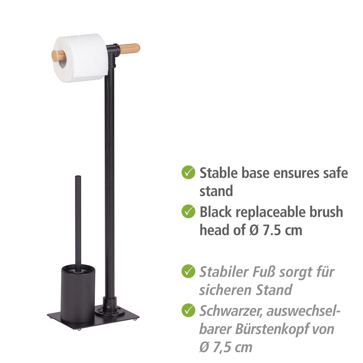 Wenko  Stand WC-Garnitur Forli inkl Rollenhalter und WC-Bürste Bild 3