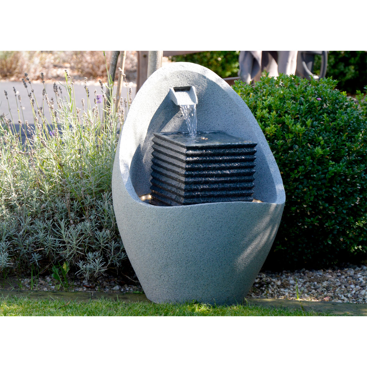 dobar XL Design-Gartenbrunnen 46,5 x 63,5 x 46,5 cm grau Bild 3