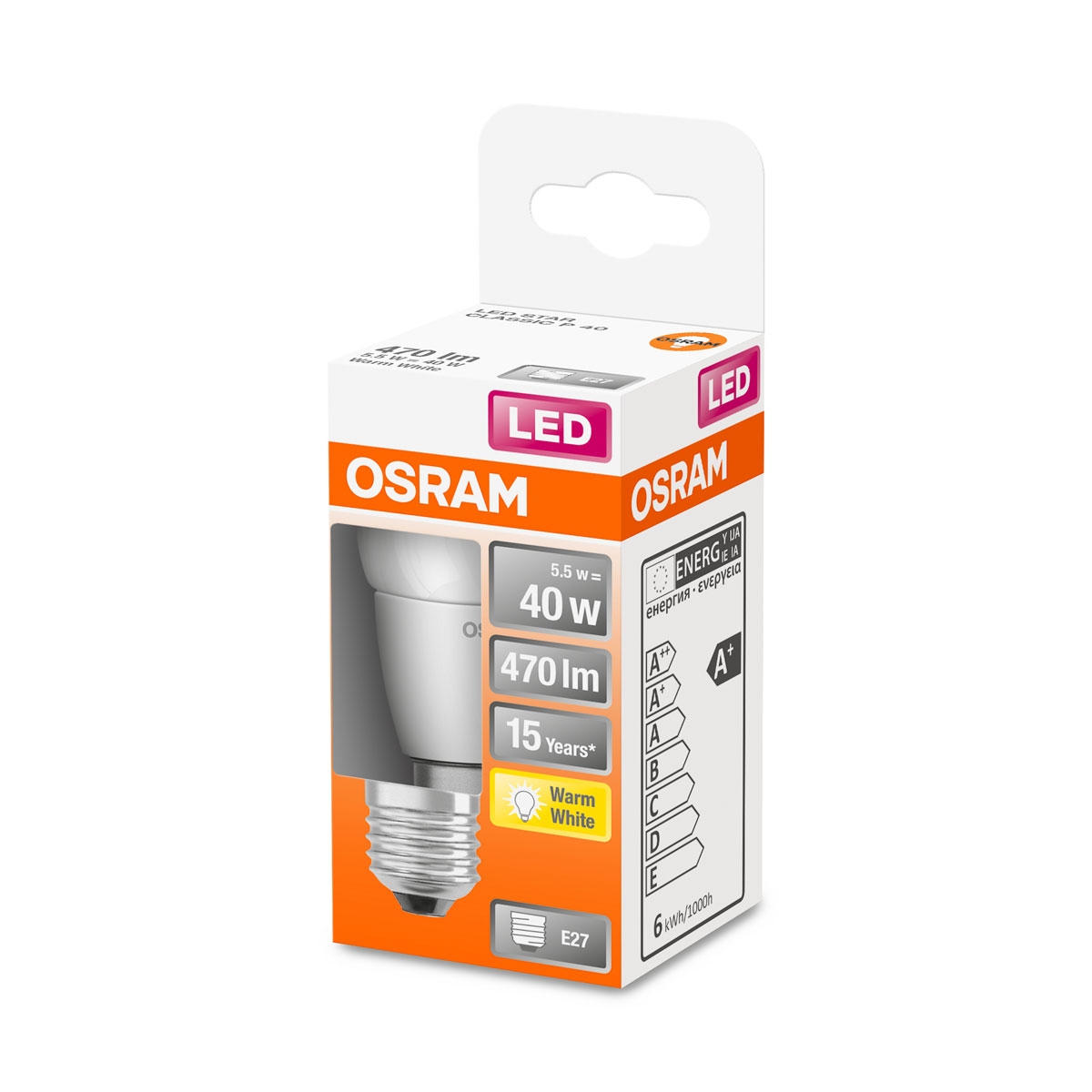 Osram LED-Leuchtmittel Tropfenform E27 40W matt A+ Bild 2
