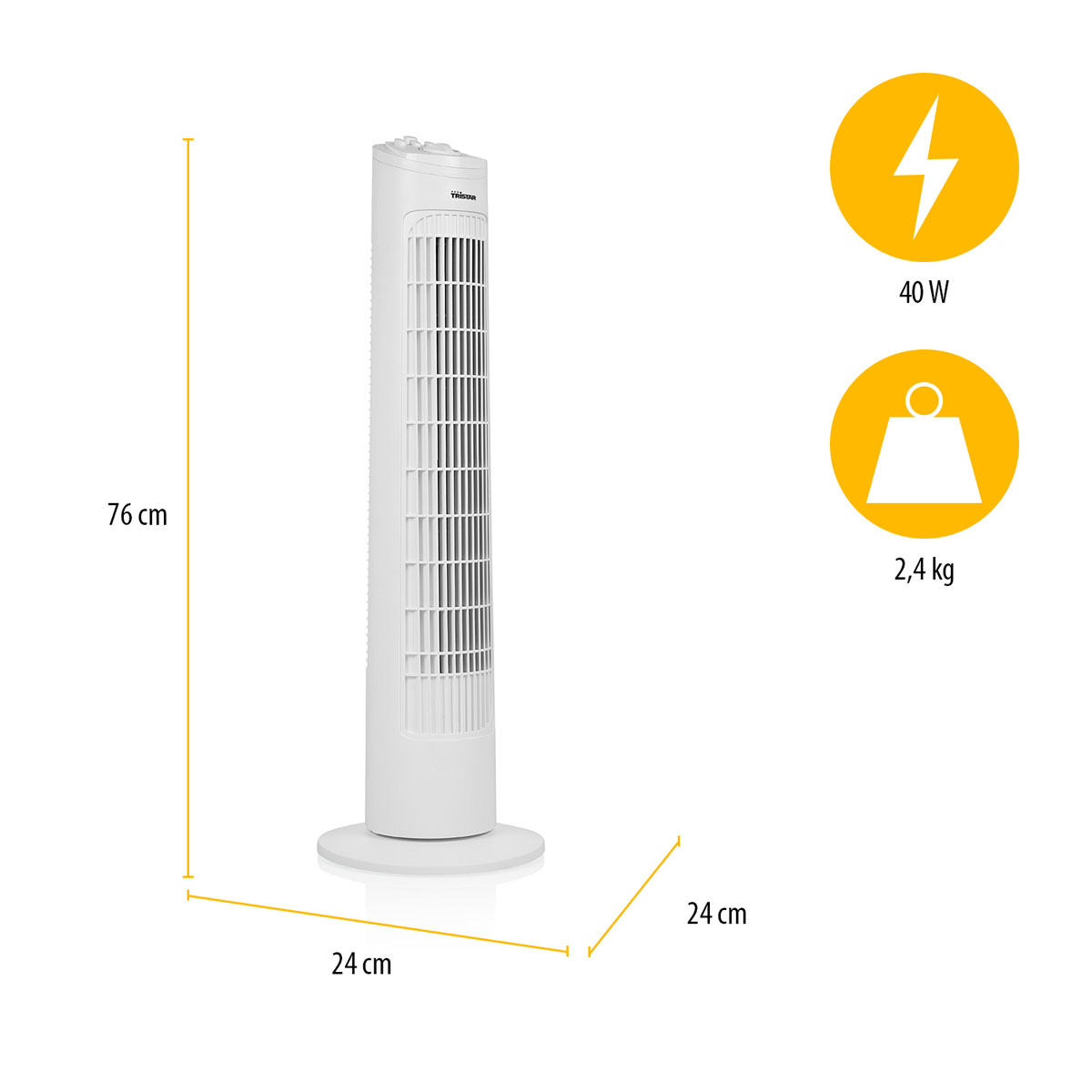 Turm-Ventilator 76 cm weiß Bild 6