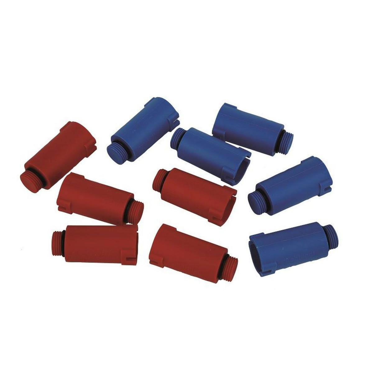 Kirchhoff Baustopfen Kusto ½ blau/rot 10 Stück 5+5