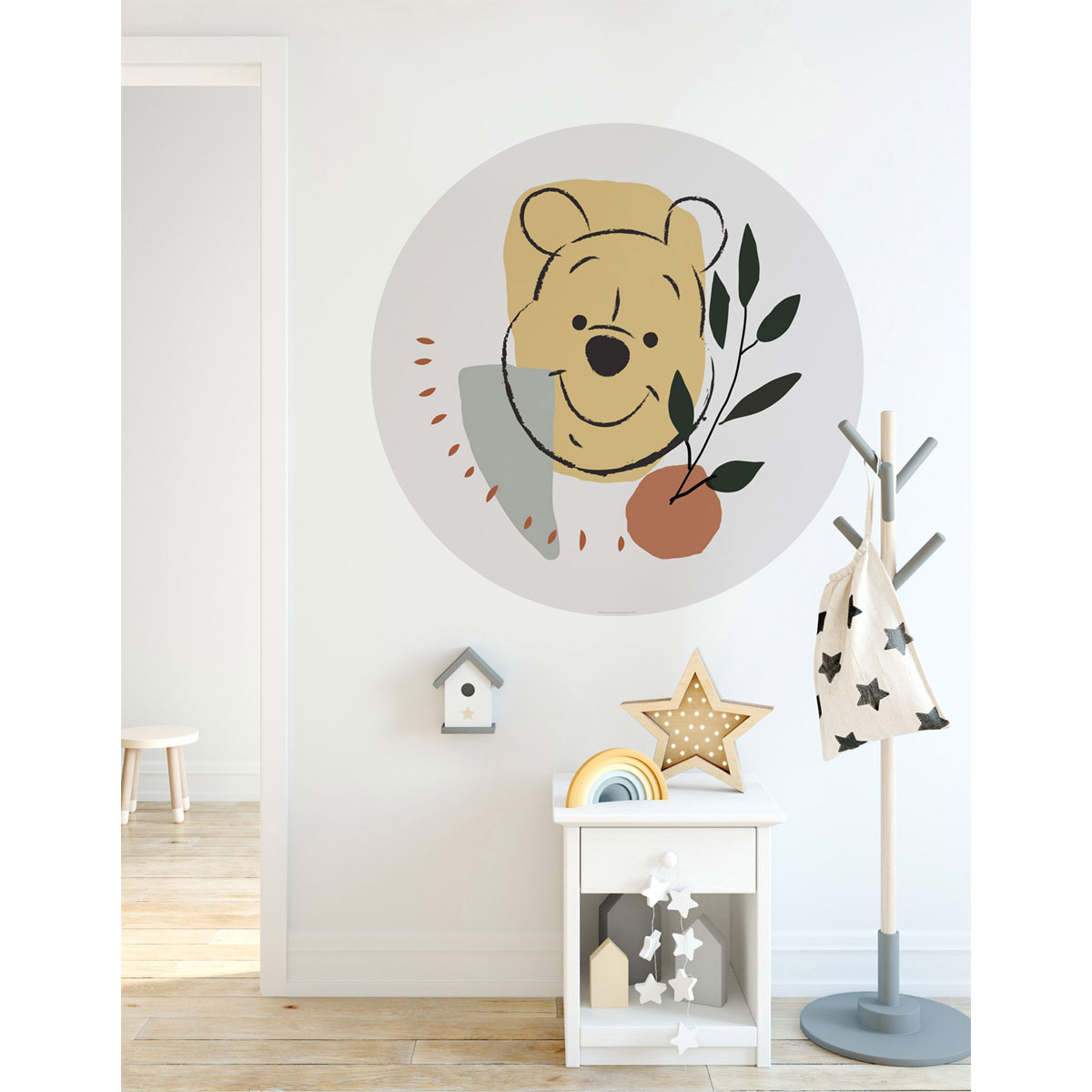 Komar  Selbstklebende Vlies Fototapete rund Winnie the Pooh Smile Durchmesser 125 cm