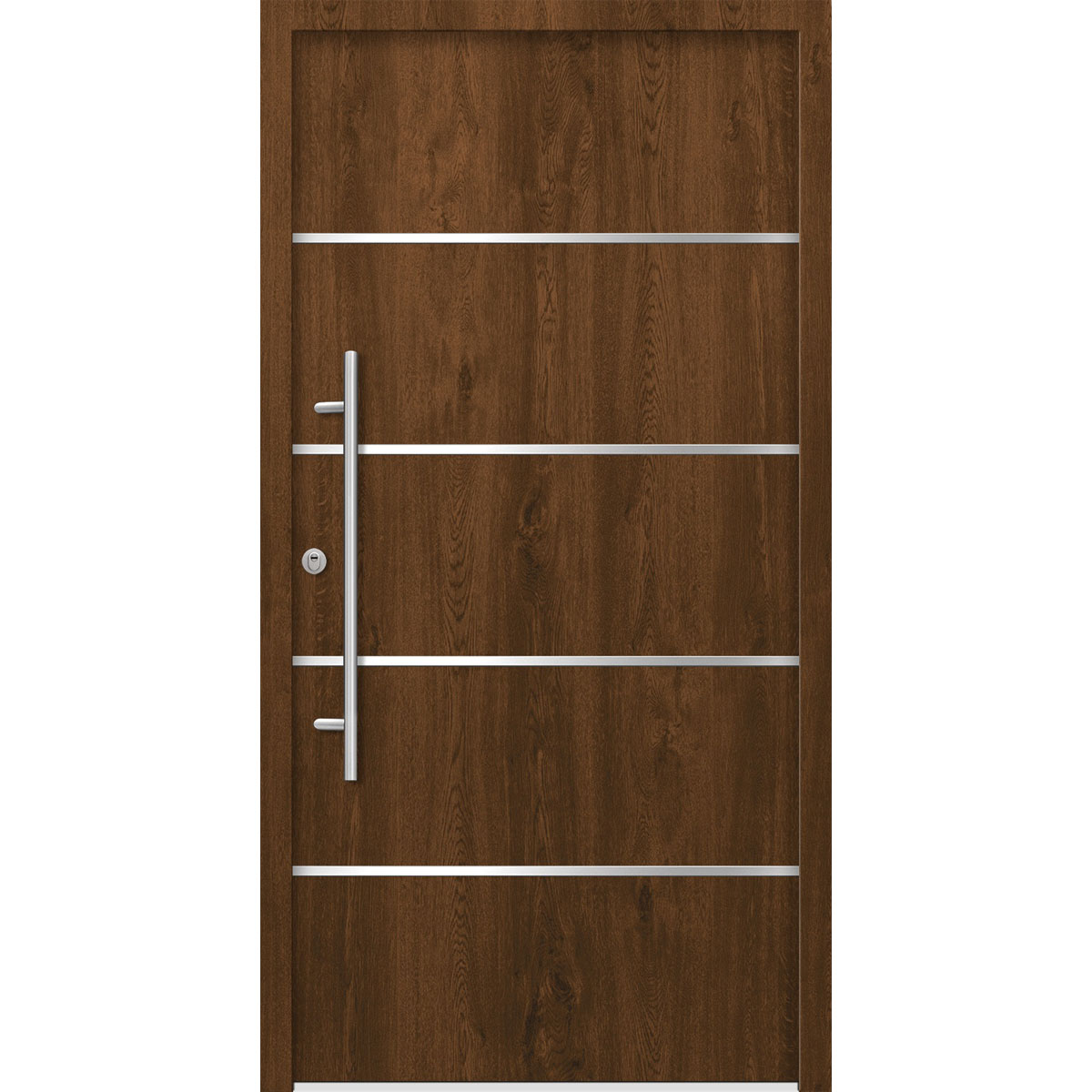 SplenDoor  Premium-Haustür Passivedoor Visby RC2 energiesparend einbruchsicher nussbaum 100 x 200 cm links Bild 1