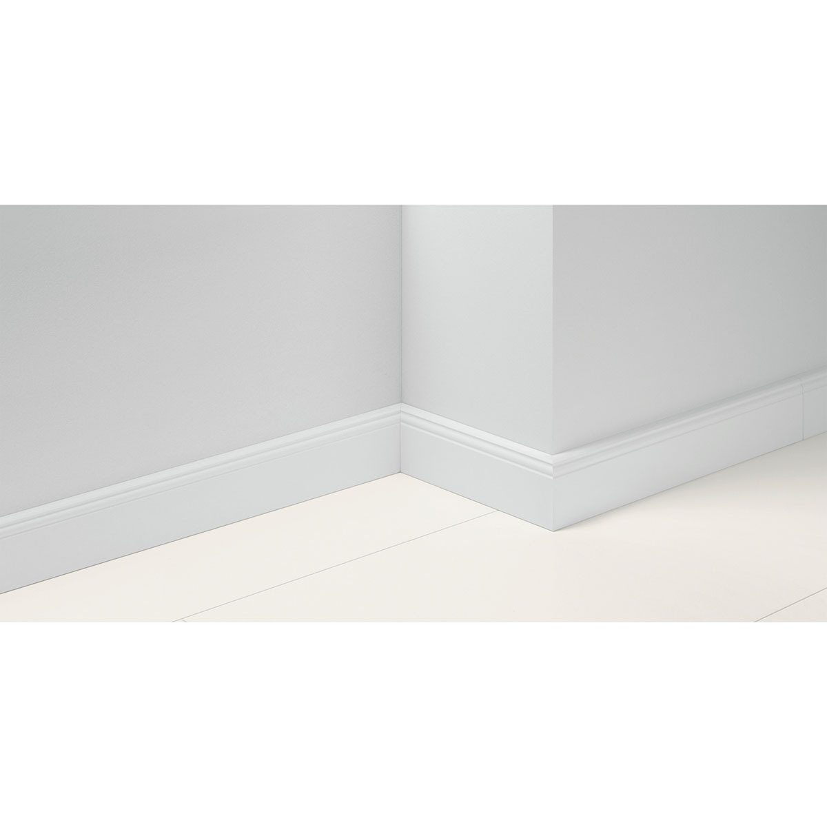 Parador Hamburger Leiste HL 2 Uni weiß 2200 x 85 x 19 mm