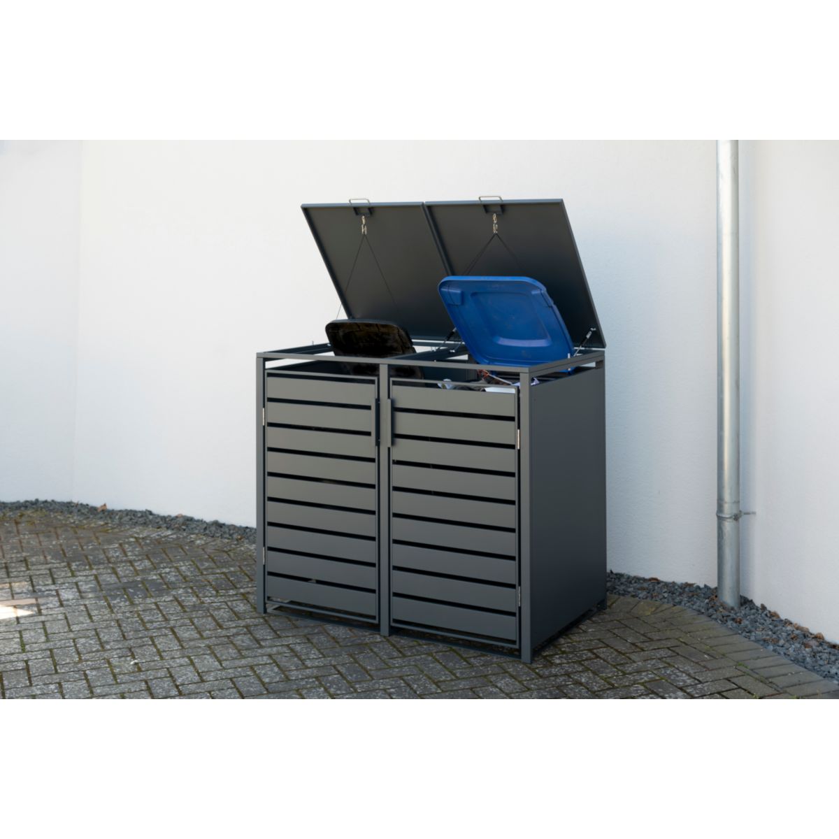 Westmann Mülltonnenbox Kubus 2x 240 L 80x132x116 cm Bild 4