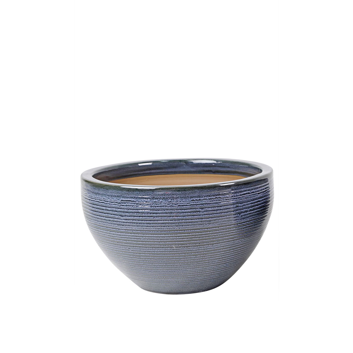 Haveson Pflanzschale Feine Rille 35 x 22 cm grauglasiert