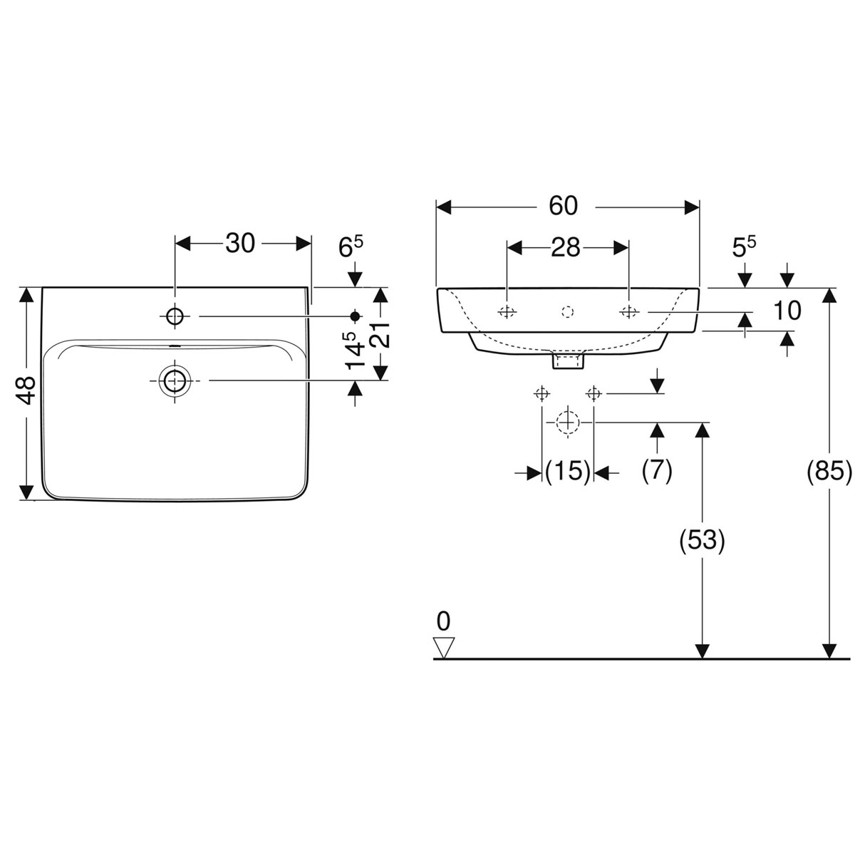 Geberit Waschtisch Komplett- Set Renova Plan weiss  Bild 2