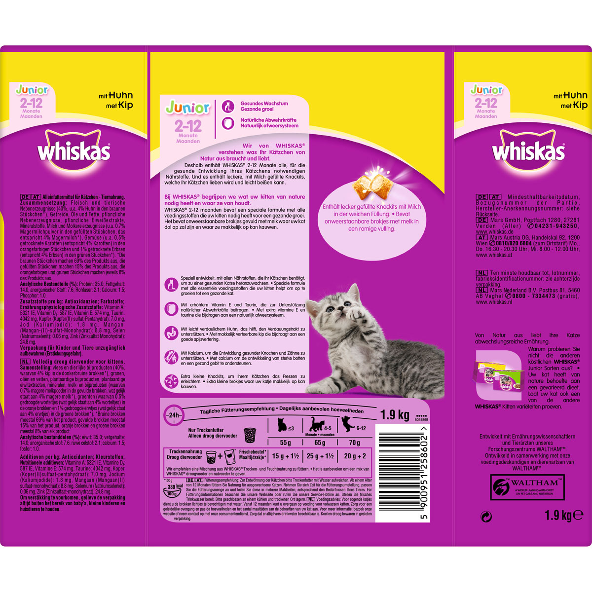 Whiskas  Trocken Junior mit Huhn 1,9kg Bild 4