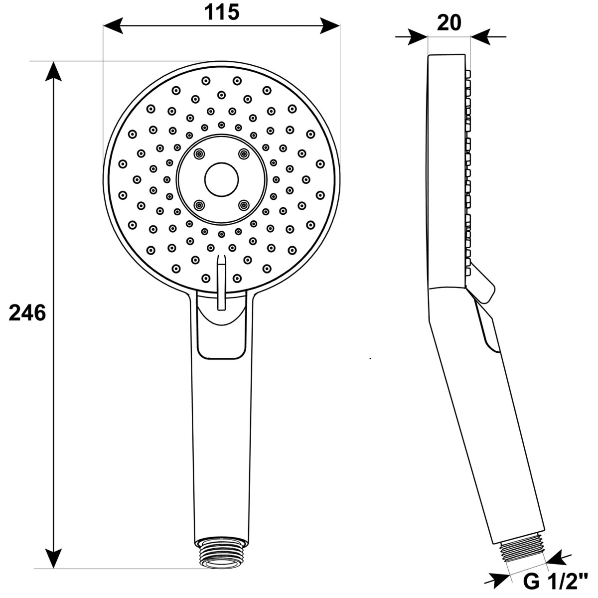Cornat SIMPLY Handbrause mit Wasserspar-Taste Bild 5