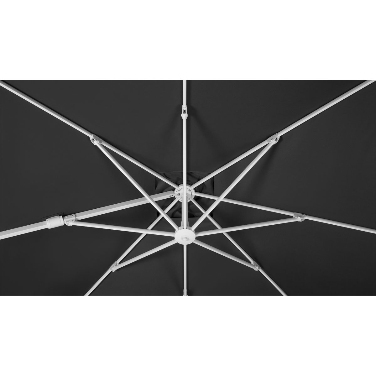 Schneider Schirme Ampelschirm Rhodos Twist Bianco 300 x 300 anthrazit Bild 7