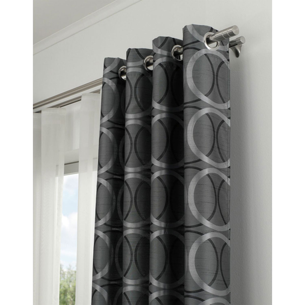 Gardinia Endstück Chicago Zylinder für Durchmesser 20 mm Edelstahl-optik Bild 6