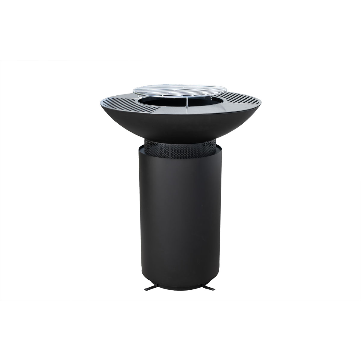 Westmann Feuerschale Feuerstelle  inkl. Grillrost 75x75x94cm Schwarz