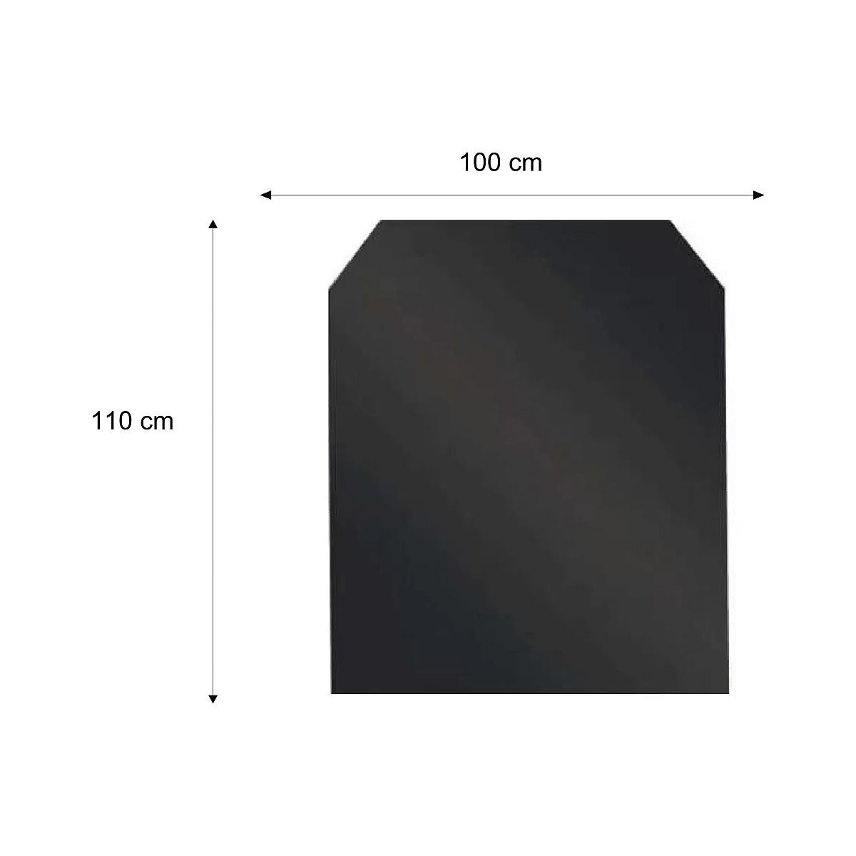 Valo Stahlbodenplatte Sechseck 2mm100x110cm, schwarz