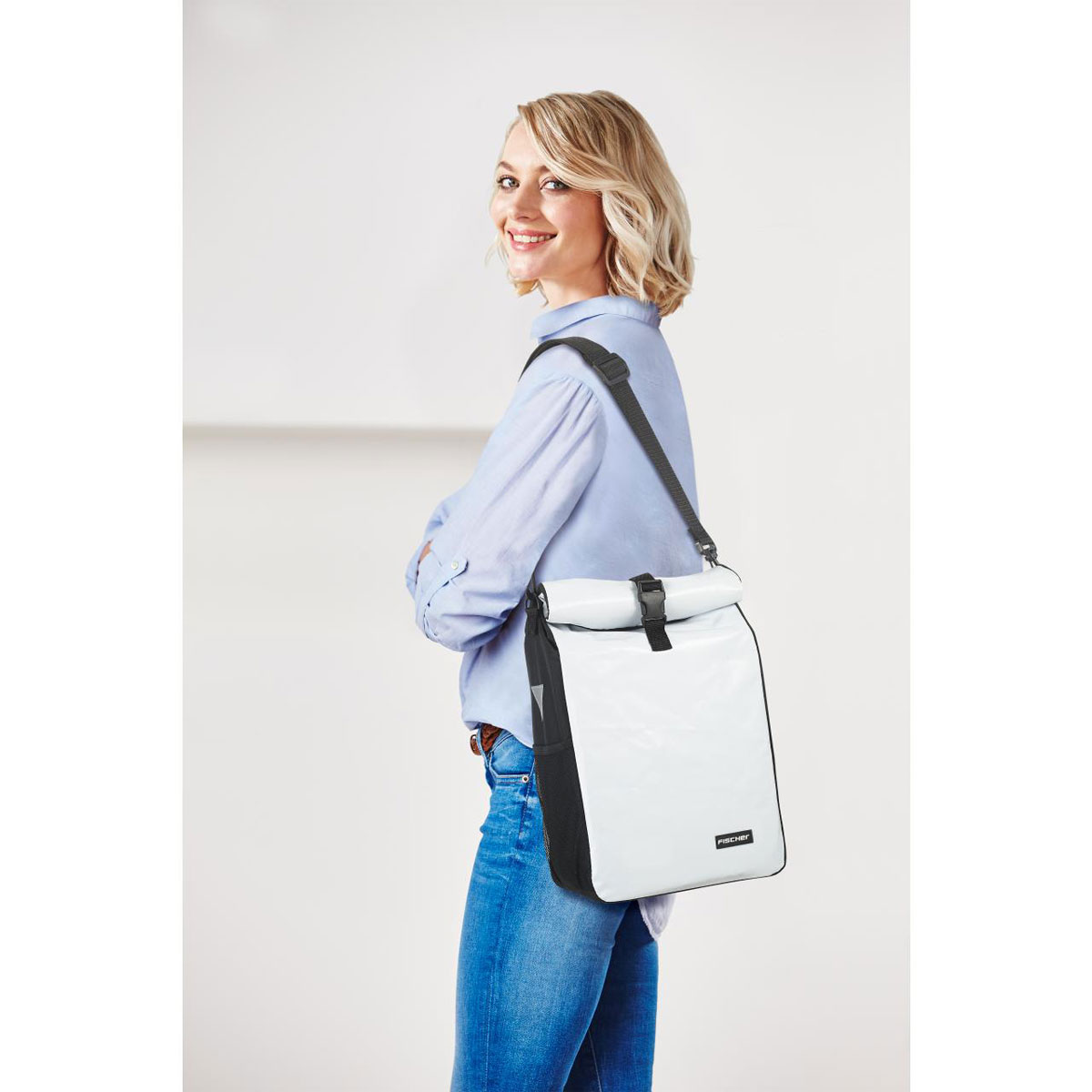 Fischer Bikes Gepäckträgertasche Kurier weiß Bild 5