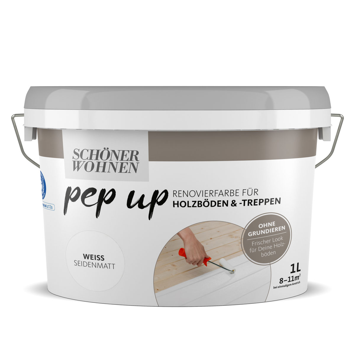 Schöner Wohnen Farbe pep up Holzfußböden und -treppen Lack weiß 1 L Bild 1