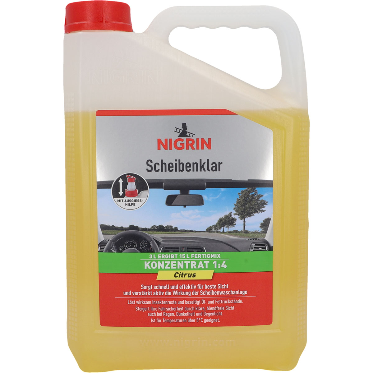 Nigrin  Scheibenreiniger Scheibenklar Konzentrat 1:4 Citrus 3 L