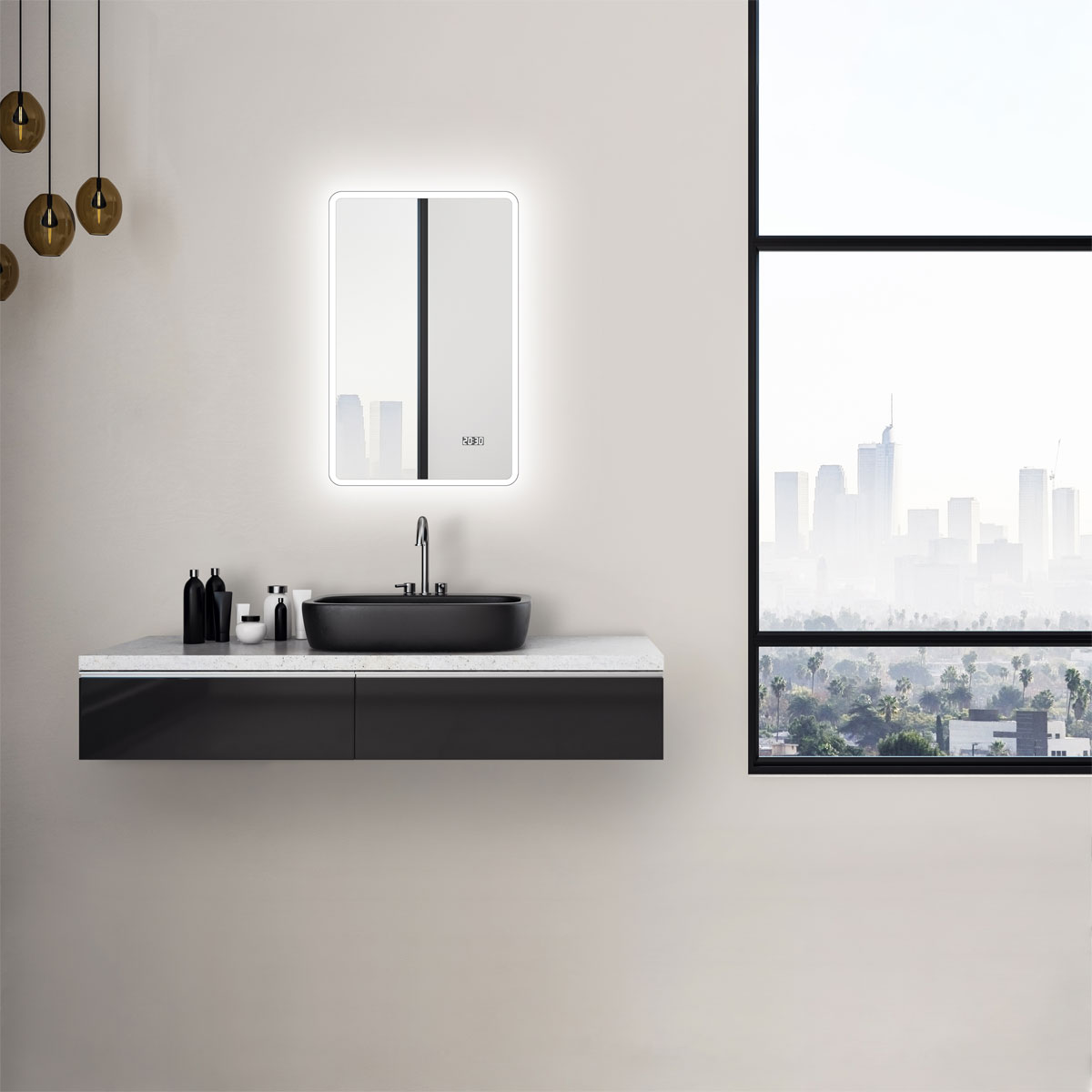 DSK  Design LED Lichtspiegel Silver Sintra 45 x 70 cm Bild 4