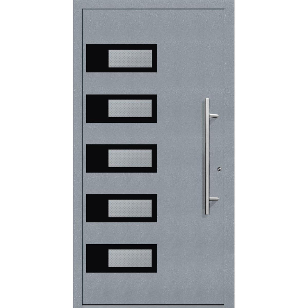 Aluminium Sicherheits-Haustür Siena Exklusiv 75 mm grau 110 x 210 cm Anschlag rechts inkl Griffset Bild 1