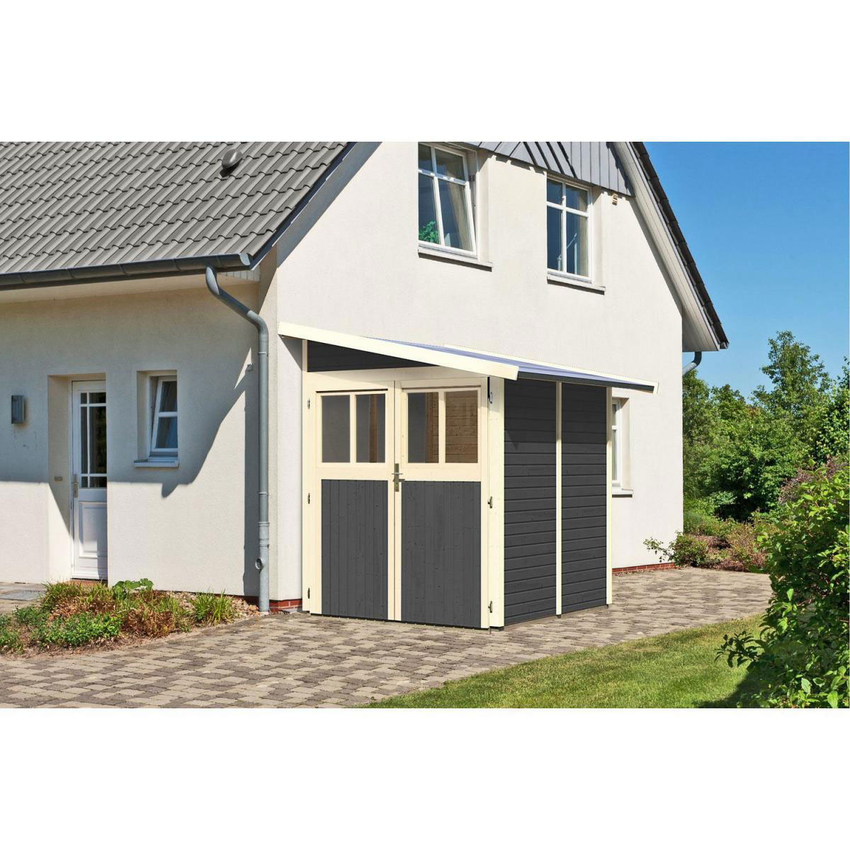 Karibu Gartenhaus Wandlitz 181 x 181 x 230 cm grau Bild 1