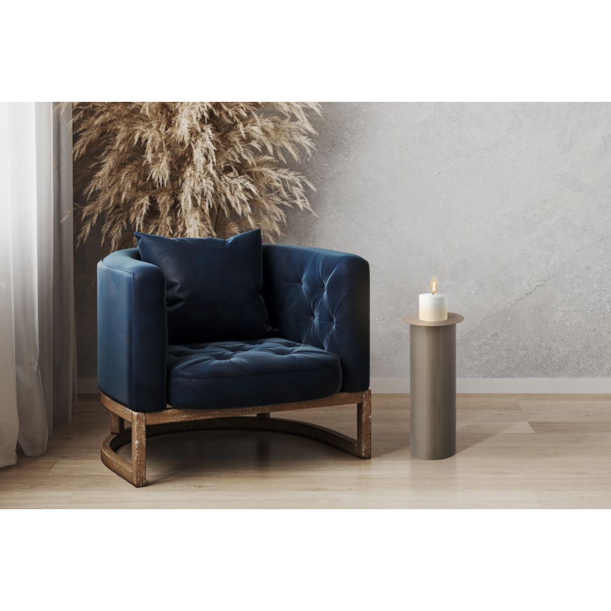 Bodenkerzenständer Art Deco 185 Braun gold Bild 2