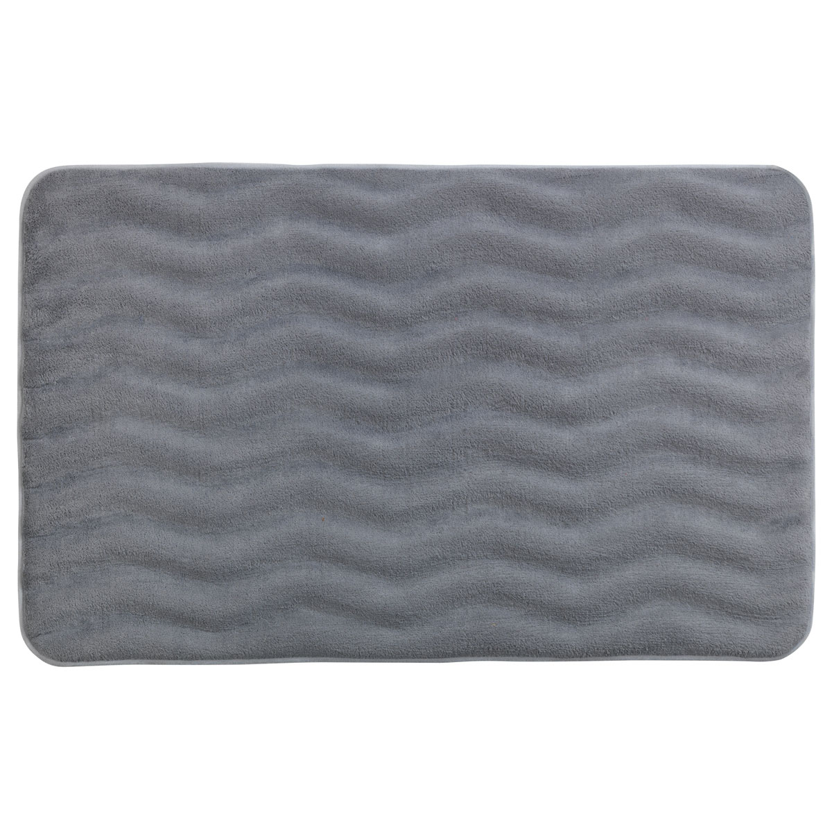 Wenko  Badteppich Memory Foam Waves Hellgrau 50 x 80 cm Bild 1