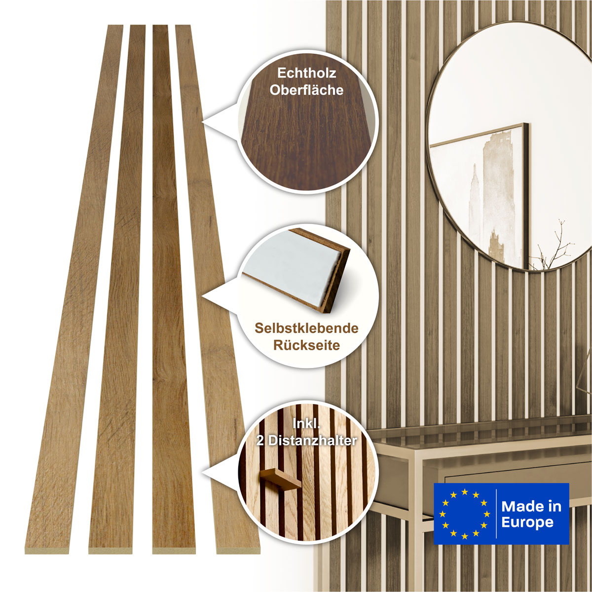 Specht Classic Stix, Eiche rustic, 250x3,45 cm