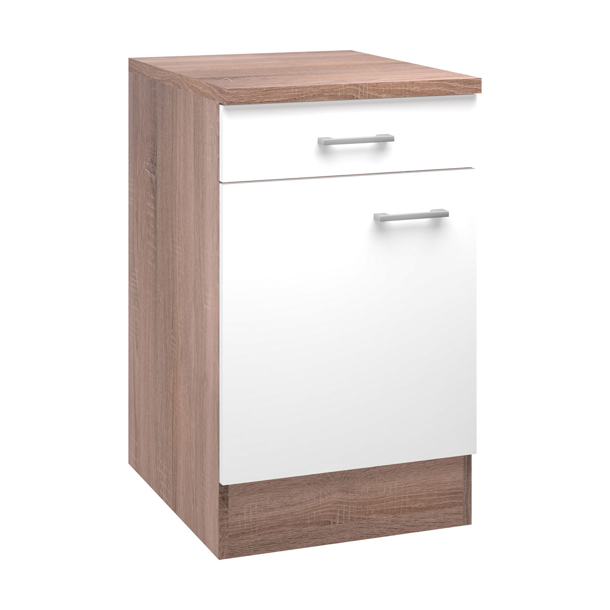 Flex-Well Küchenunterschrank „Samoa“, 50x85x60 cm, weiß/Sonoma Eiche