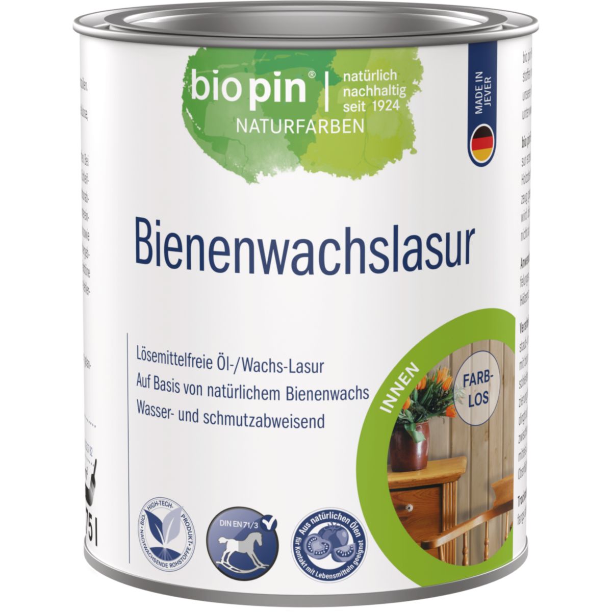 Biopin Bienenwachslasur Farblos 0,750 l