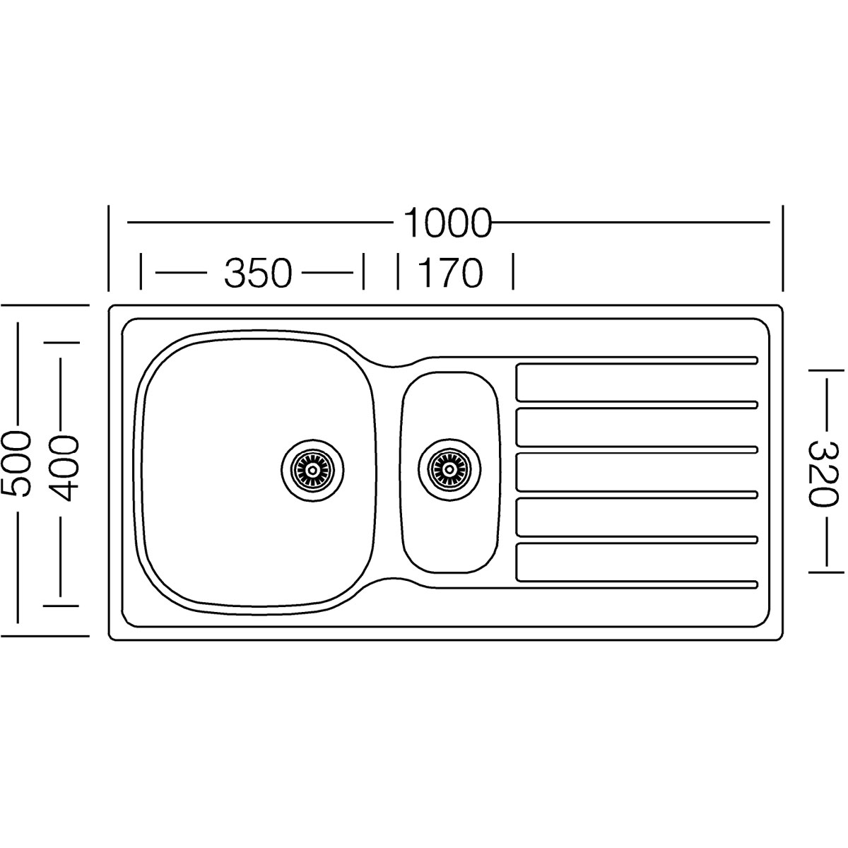 Respekta Dallas Edelstahlspüle DALLAS100X50 100 x 50 cm Bild 3