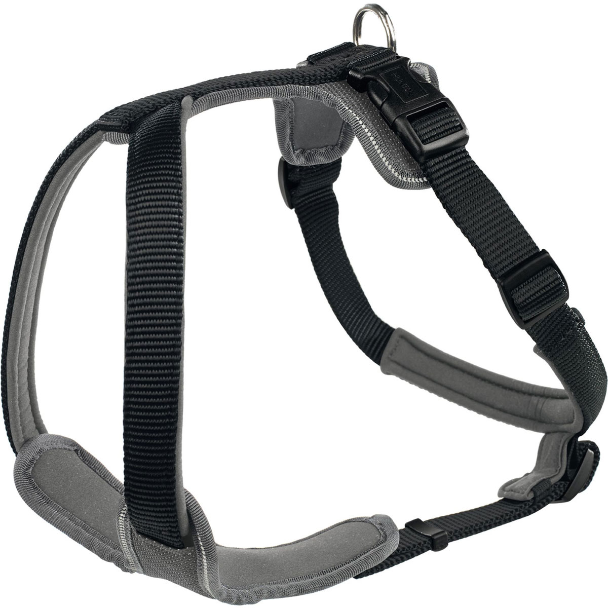 Hunter  Dog Geschirr Neopren schwarz/grau XL