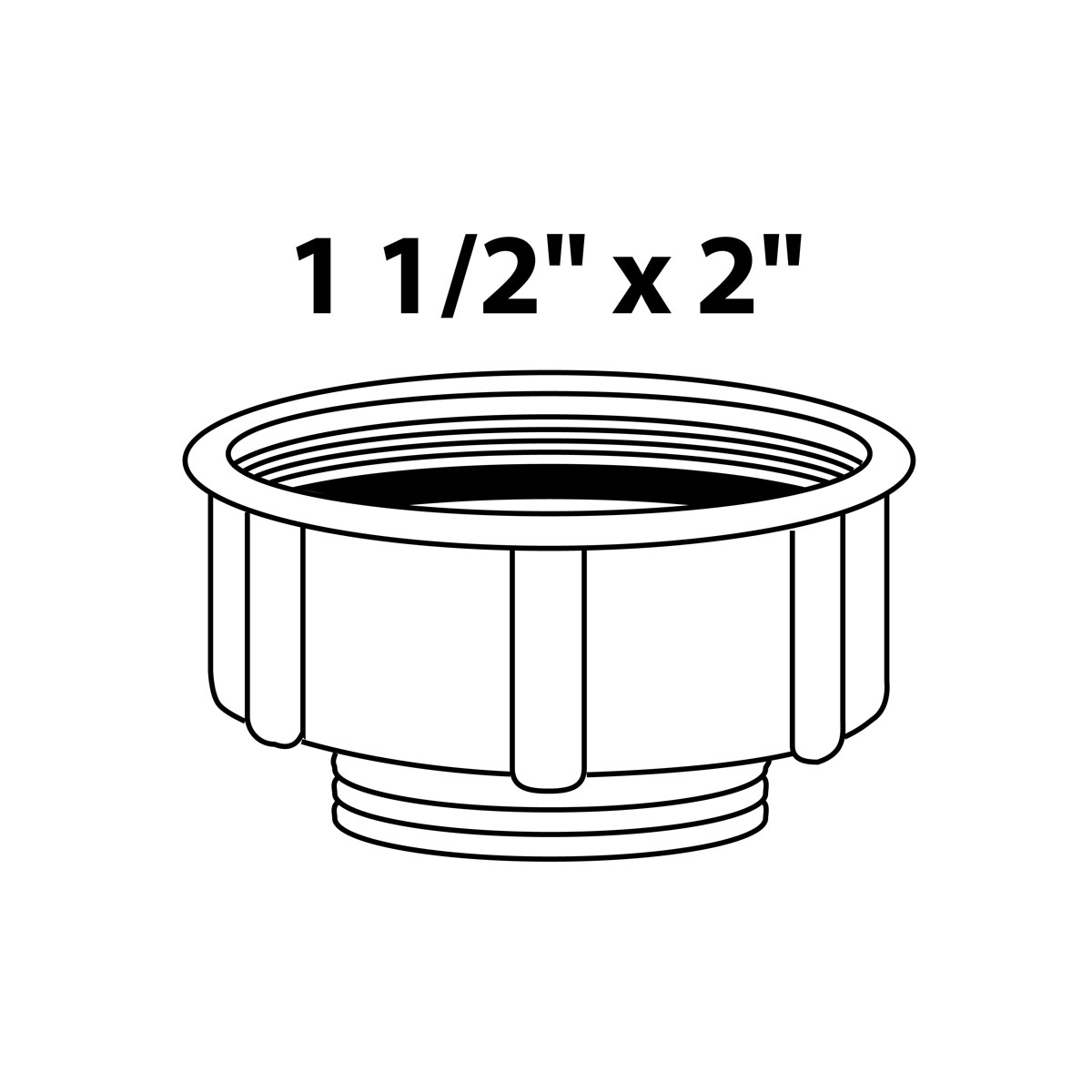 Kirchhoff Reduzierstück für Siphon ECO-SAVE KS 2" IG x 1 1/2"AG Bild 2