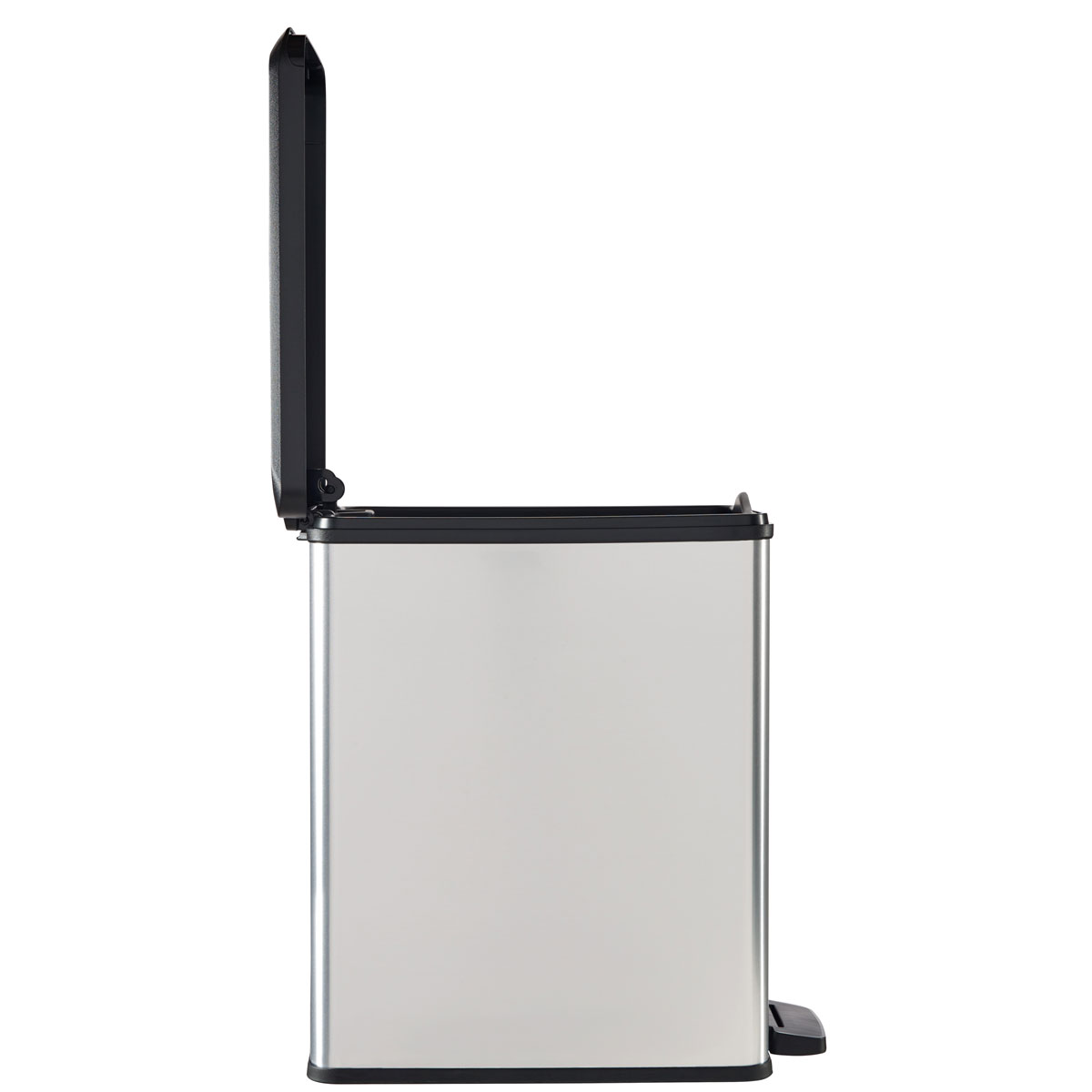 Curver  Mülleimer DECO Bin SLIM 25L mit Pedal schwarz silber metallic Bild 2
